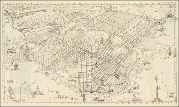 48-Pictorial Maps and San Francisco & Bay Area Map By Lucile Lyon Herbert