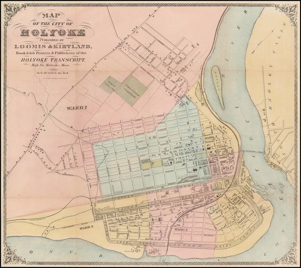 74-Massachusetts Map By Loomis & Kirtland