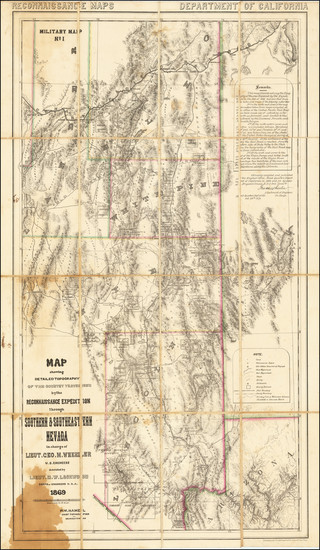 31-Arizona, Utah, Nevada and Utah Map By George M. Wheeler