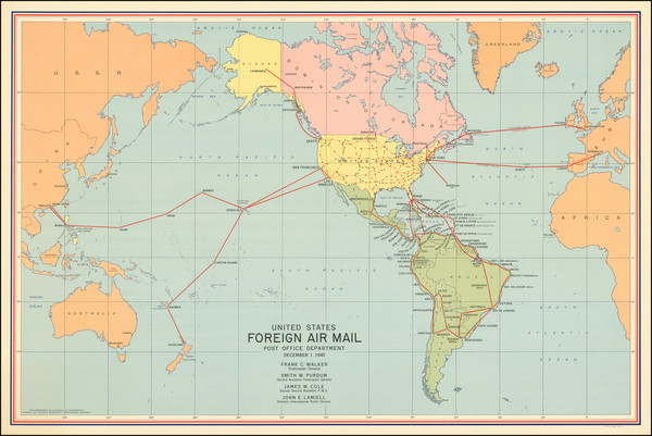 27-World and World War II Map By Division of Topography, Postmaster General