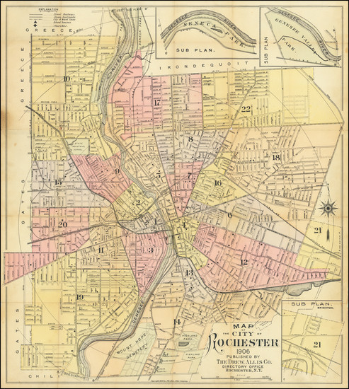 72-New York State Map By Drew, Allis Co.