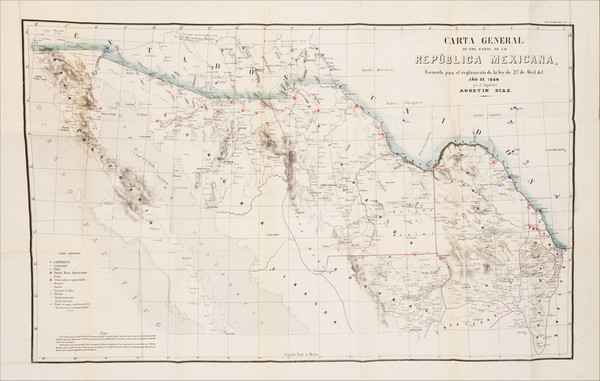 26-Texas, Arizona, New Mexico, California and Mexico Map By Agustín Díaz