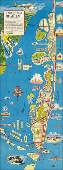 87-Florida and Pictorial Maps Map By Miami Beach Chamber of Commerce