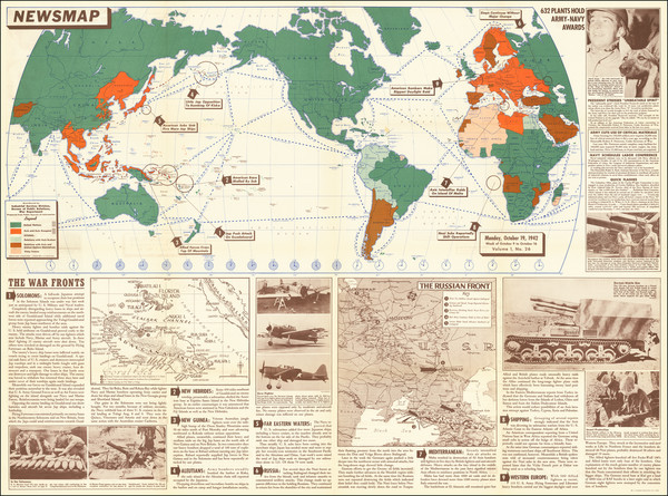 30-World and World War II Map By United States GPO