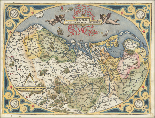 75-Netherlands and Belgium Map By Abraham Ortelius