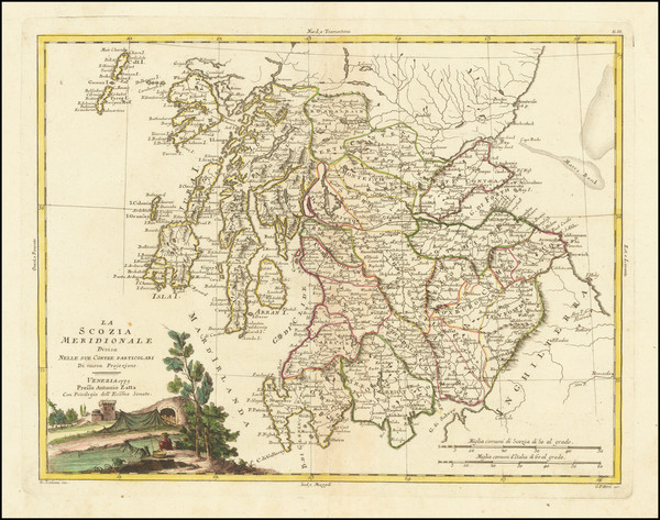 36-Scotland Map By Antonio Zatta