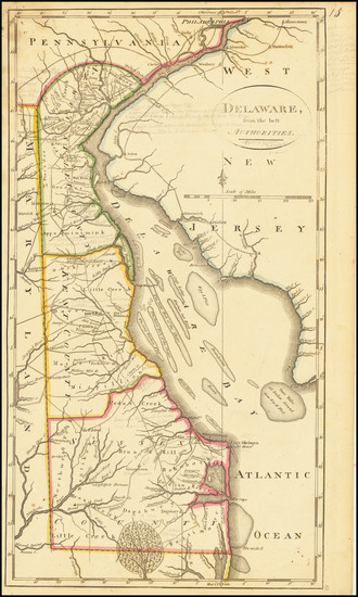 55-Delaware Map By Mathew Carey