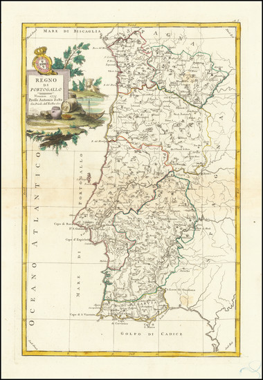 87-Portugal Map By Antonio Zatta