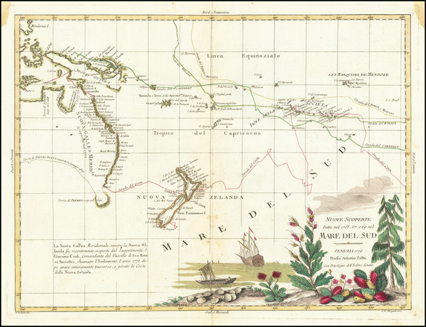 65-Australia & Oceania, Pacific, Australia, Oceania and New Zealand Map By Antonio Zatta