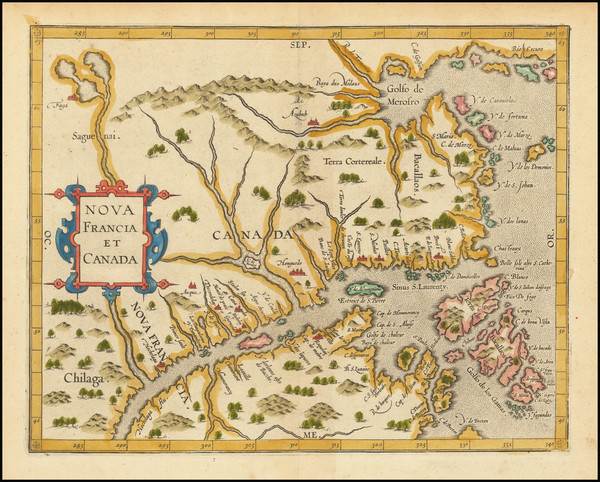 24-Canada Map By Cornelis van Wytfliet