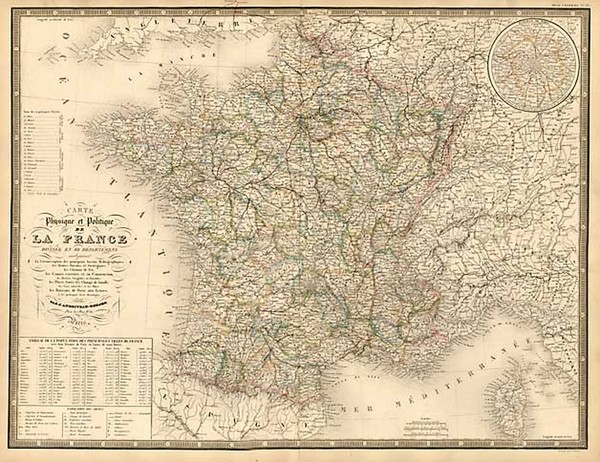 24-Europe, France and Balearic Islands Map By J. Andriveau-Goujon