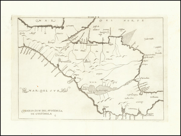 74-Mexico and Central America Map By Antonio de Herrera y Tordesillas