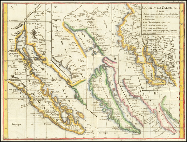 63-Baja California, California and California as an Island Map By Denis Diderot / Didier Robert de