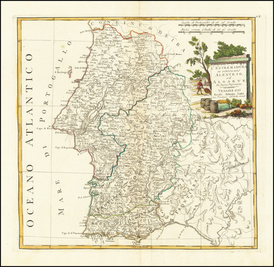 30-Portugal Map By Antonio Zatta