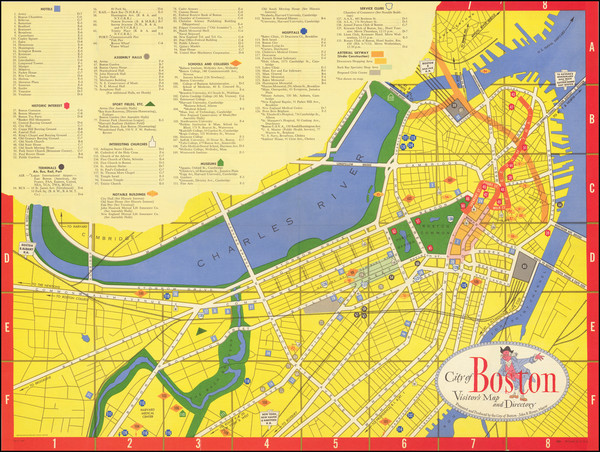 24-Pictorial Maps and Boston Map By Zorigian Studios