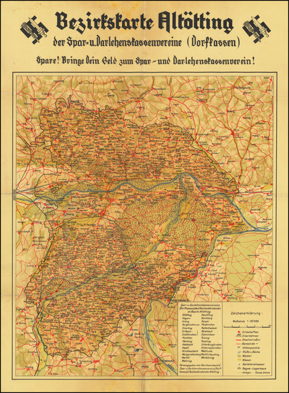 90-World War II and Süddeutschland Map By Reichsnährstandes Altötting