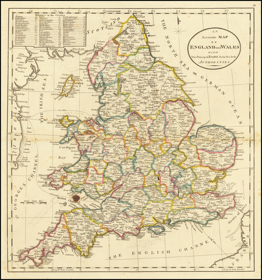 57-England Map By Mathew Carey