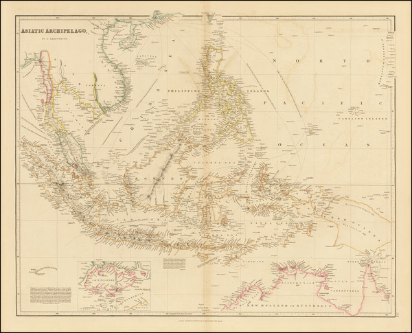 79-Southeast Asia, Philippines, Singapore, Indonesia and Malaysia Map By John Arrowsmith