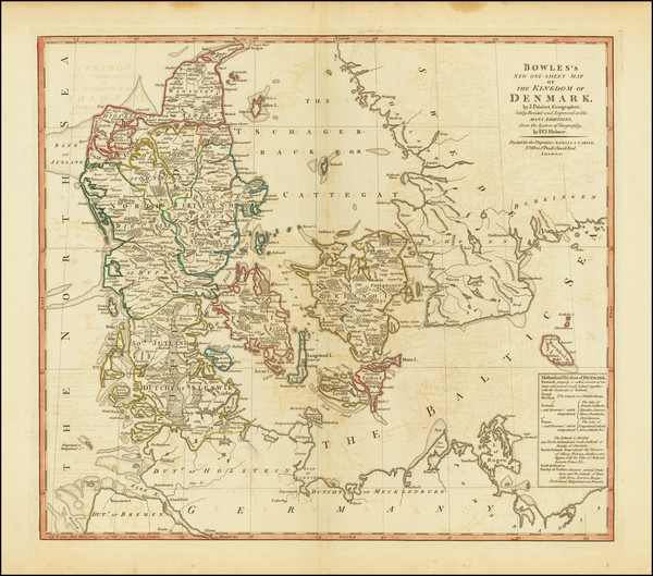 66-Denmark Map By Carington Bowles  &  Jonathan Carver