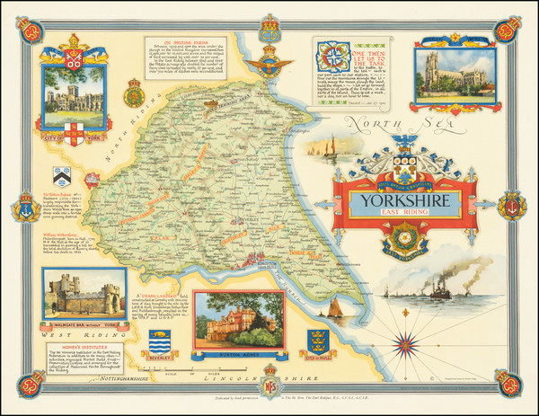 32-British Counties and Pictorial Maps Map By Ernest Clegg