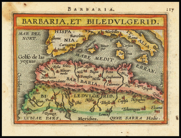 89-North Africa Map By Abraham Ortelius / Johannes Baptista Vrients