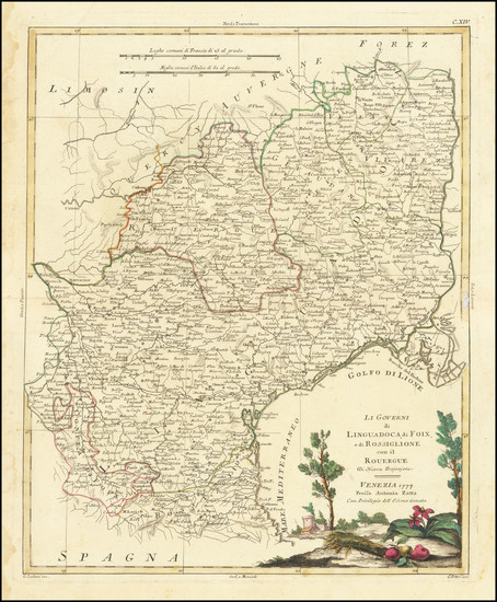 98-Grand Sud-Ouest and Sud et Alpes Française Map By Antonio Zatta