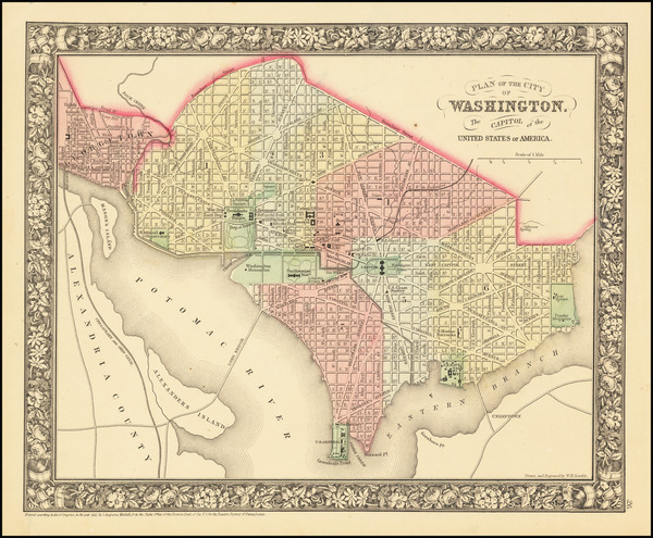 84-Washington, D.C. Map By Samuel Augustus Mitchell Jr.