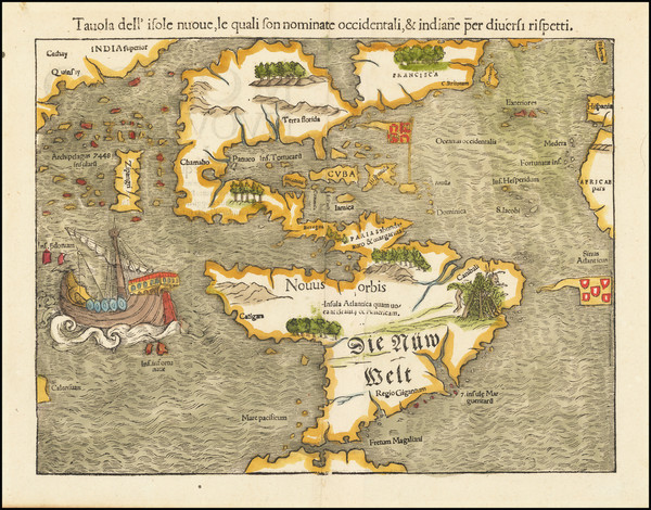 12-Pacific Ocean, North America, South America, Japan and America Map By Sebastian Munster