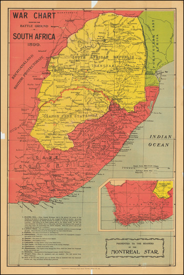 92-South Africa Map By Montreal Star