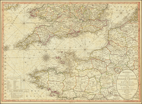 45-British Isles, England, Belgium and France Map By Carington Bowles  &  Jonathan Carver