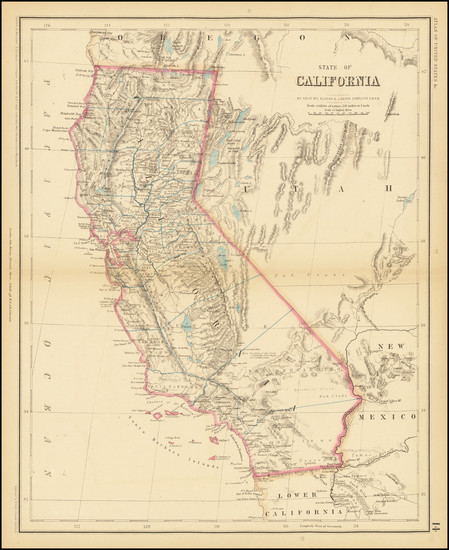 59-Nevada and California Map By Henry Darwin Rogers  &  Alexander Keith Johnston