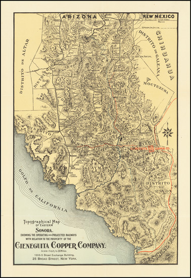 85-Mexico Map By Cieneguita Copper Company