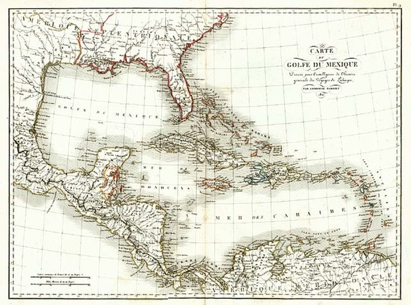 75-Southeast, Texas, Caribbean and Central America Map By Ambroise Tardieu