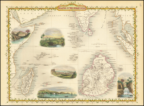 46-Indian Ocean, India and African Islands, including Madagascar Map By John Tallis
