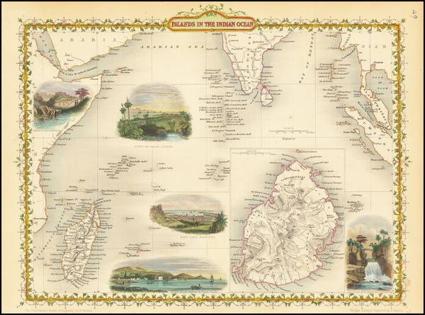 42-Indian Ocean, India and African Islands, including Madagascar Map By John Tallis