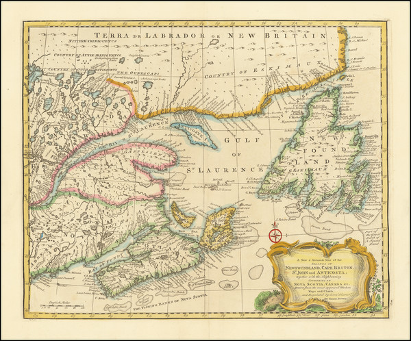 22-Eastern Canada Map By Emanuel Bowen