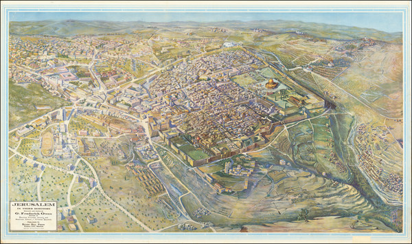 23-Holy Land, Pictorial Maps and Jerusalem Map By G. Frederick Owen