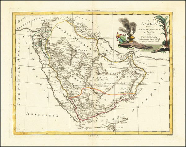 96-Middle East and Arabian Peninsula Map By Antonio Zatta