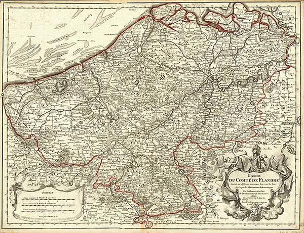 16-Europe, Netherlands and France Map By Guillaume De L'Isle