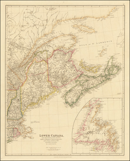 85-New England, Maine and Canada Map By John Arrowsmith