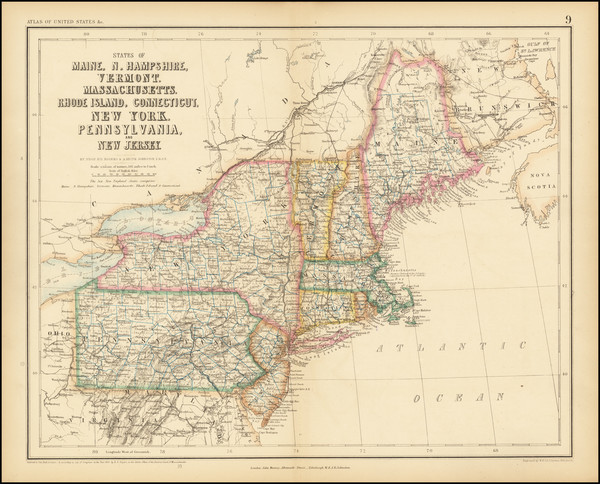 53-New England Map By Henry Darwin Rogers  &  Alexander Keith Johnston