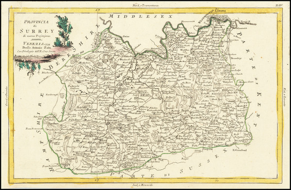 60-British Counties Map By Antonio Zatta