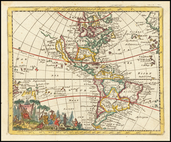 65-California as an Island and America Map By Jacques Peeters