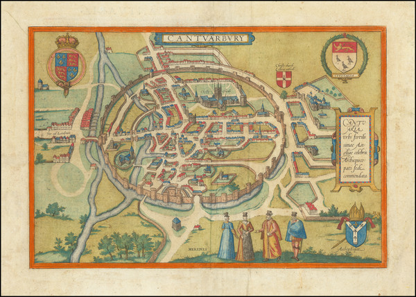 81-England and British Counties Map By Georg Braun  &  Frans Hogenberg