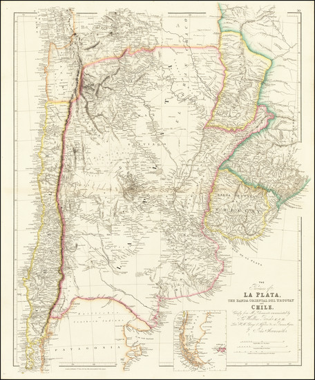 88-Argentina, Chile, Paraguay & Bolivia and Uruguay Map By John Arrowsmith