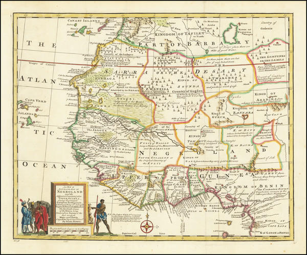 44-Africa and West Africa Map By Emanuel Bowen