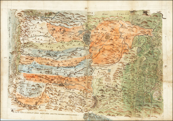 16-Holy Land Map By Oliviero Olivieri