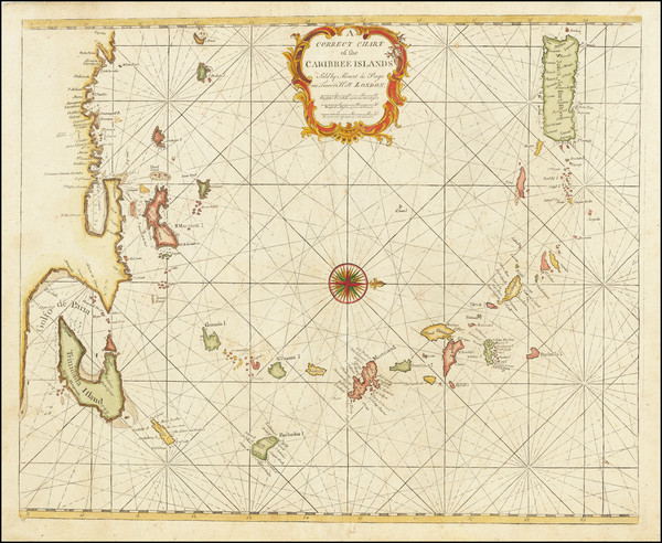 21-Caribbean Map By William Mount  &  Thomas Page