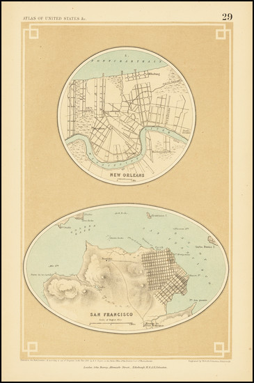 11-San Francisco & Bay Area and New Orleans Map By Henry Darwin Rogers  &  Alexander Keith