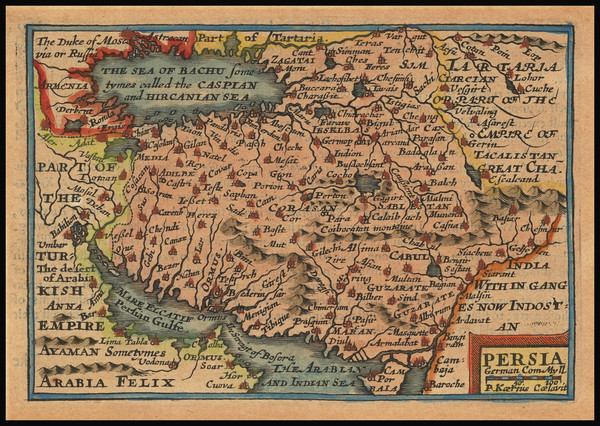 7-Central Asia & Caucasus, Middle East and Persia & Iraq Map By John Speed / Pieter van d